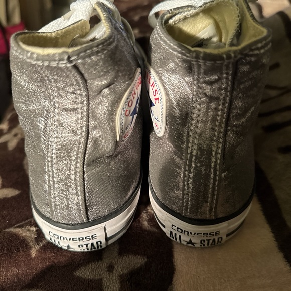 Converse Metallic Silver High-Tops - Picture 5 of 7